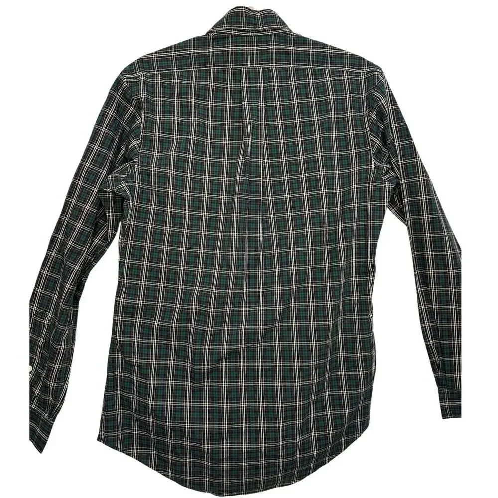 Ralph Lauren Button Down Casual Plaid Shirt 100% Cotton Size‎ Small Green